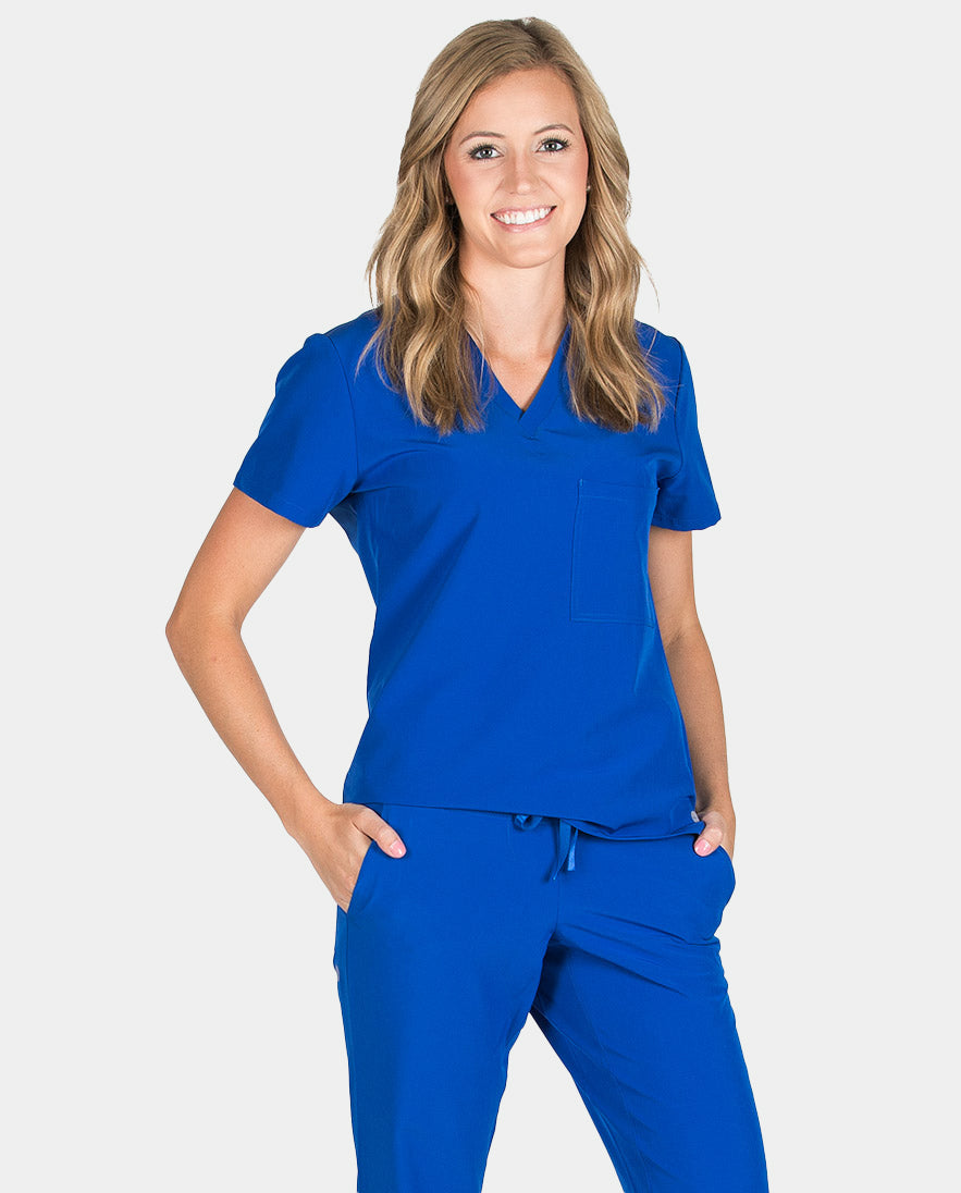 Royal Blue Technical Scrub Top scrubs outfit