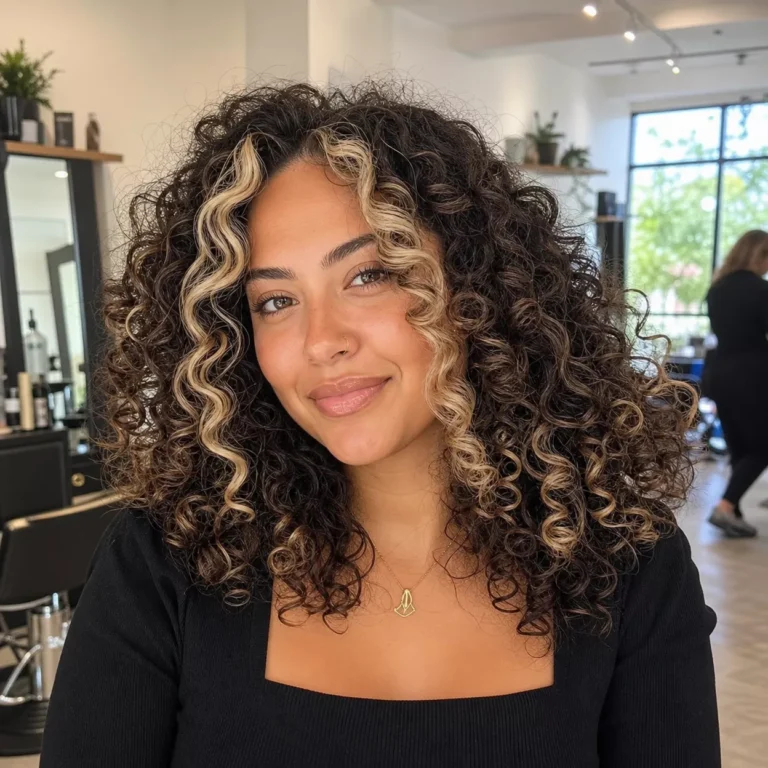Money Piece on Curly Hair hairstyle photo