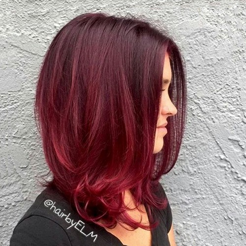 Classic Red Ombre red hair color look