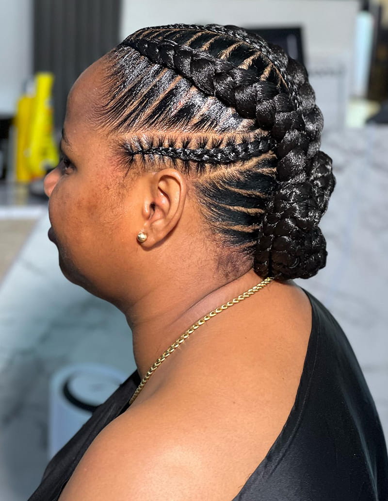 Feed-In Braids into a Bun hairstyle inspiration photo