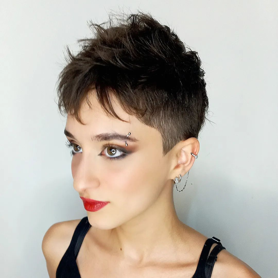 Taper-Faded Crop with a Spiky Crown pixie cut idea
