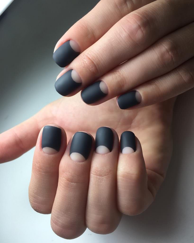 Black Half-Moon Manicure photo