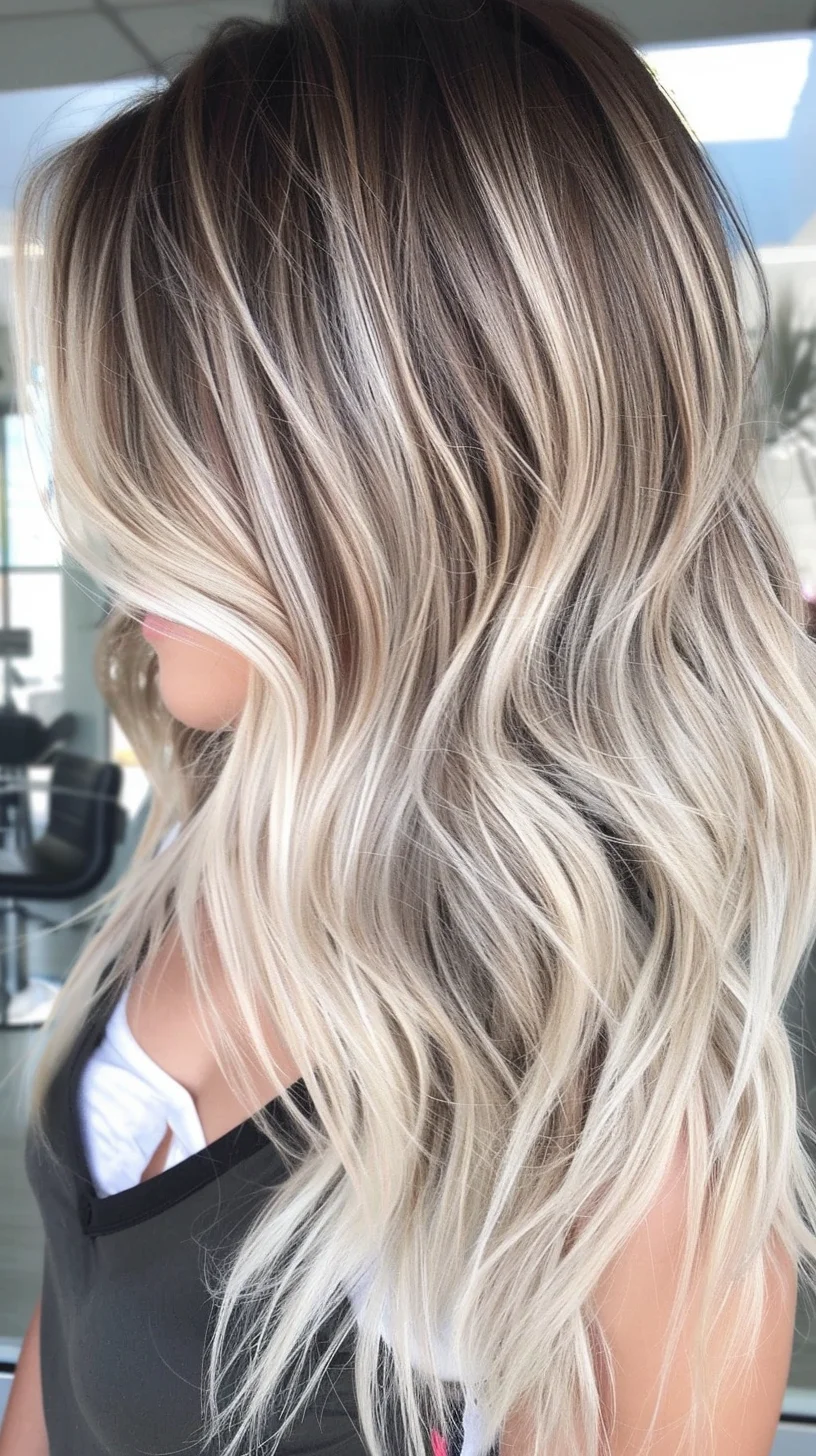 Smoky ash blonde balayage with soft dimension