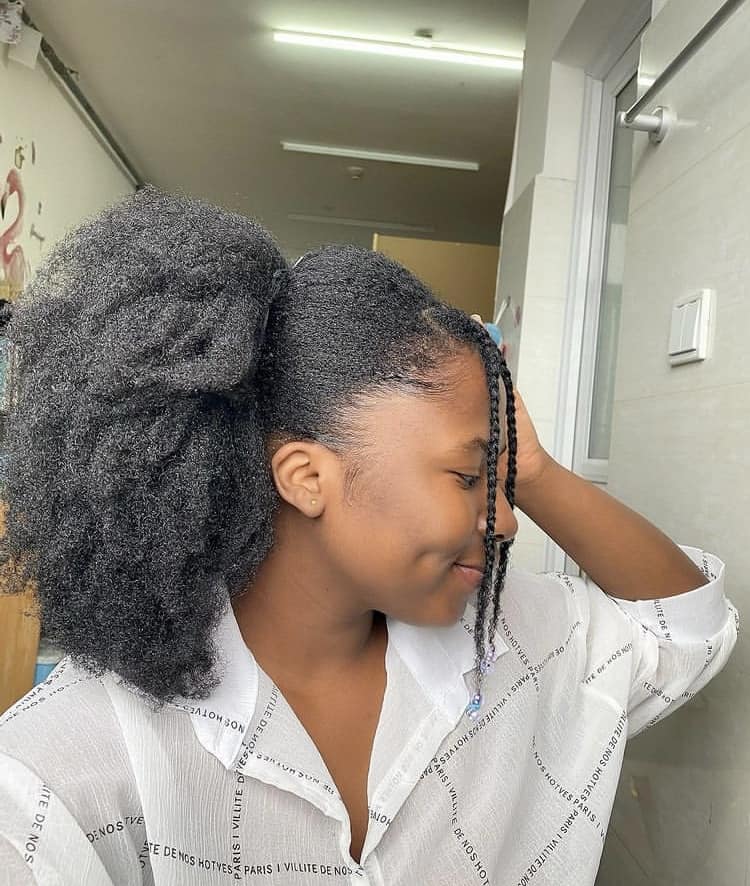 High Ponytail Puff for Long 4C Hair 4c hair style