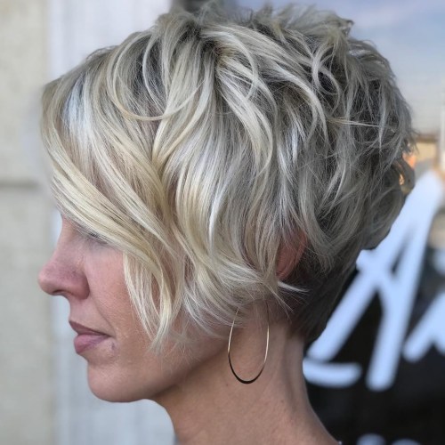 Messy Asymmetrical Crop with a Deep Side Part pixie cut idea