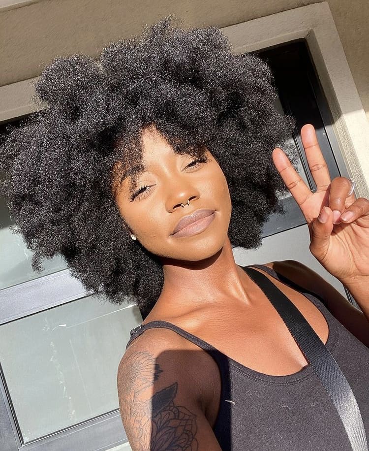 Soft Full Afro with a Natural Fall 4c hair style