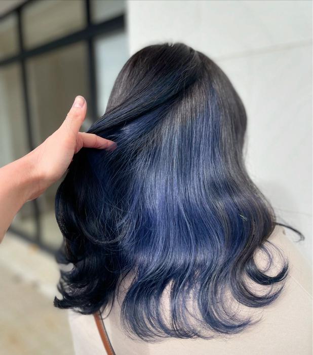 Blue-Tinted Black Hair hairstyle photo