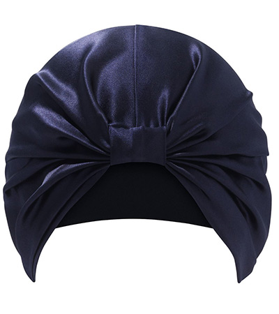 Silk hair wrap used for overnight hair protection