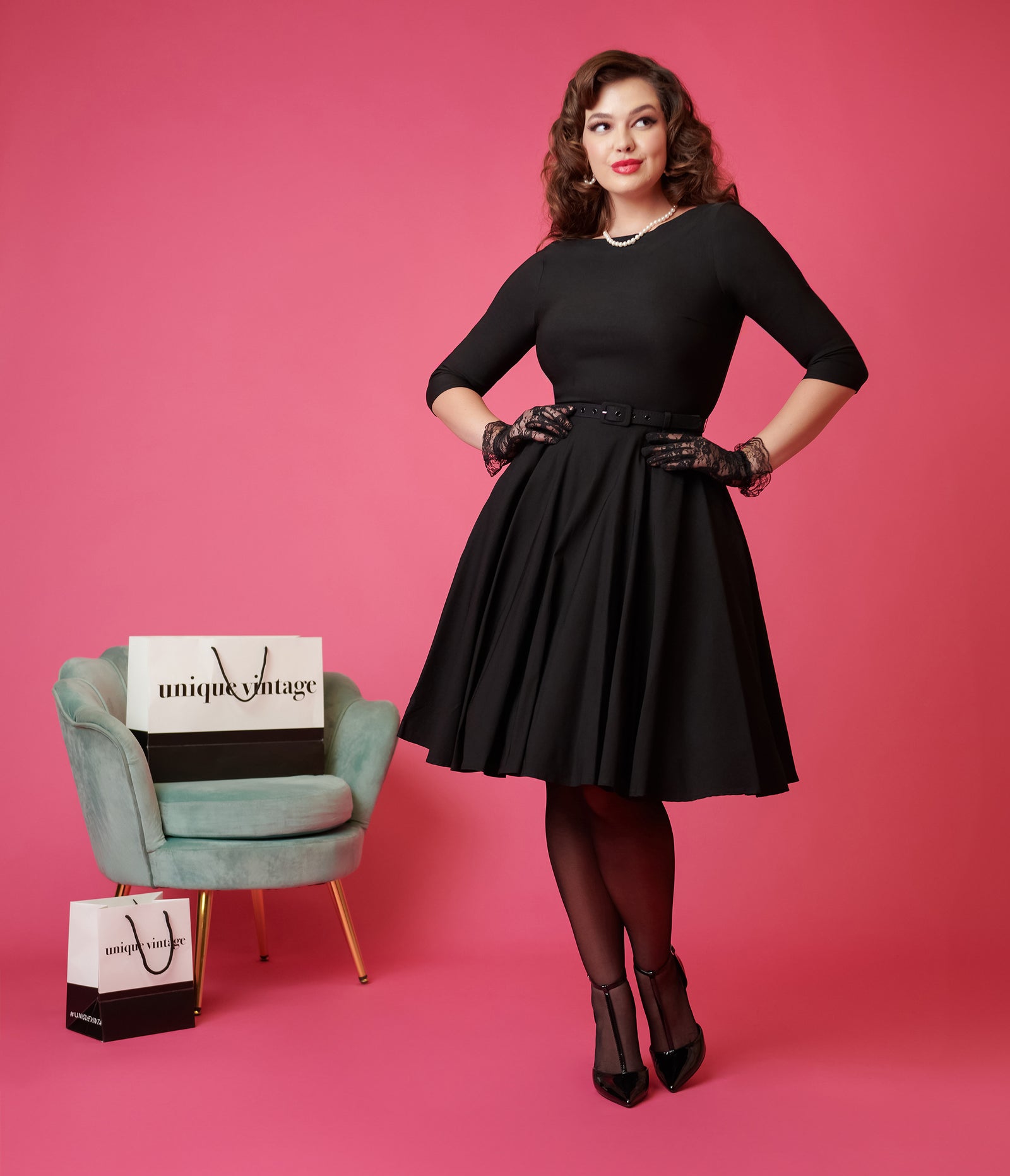 Black swing dress for vintage evenings vintage style outfit