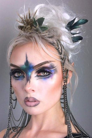 Spider queen updo curly hair costume