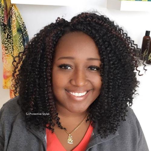 Mid-length natural curly hairstyle