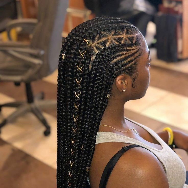 Long braided style from beauty salon