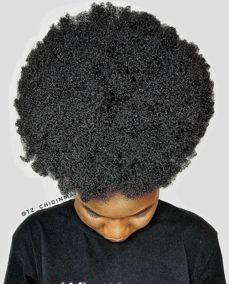 Big Voluminous Afro Puff 4c hair style