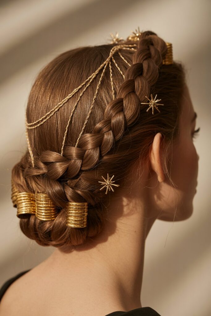 Sculptural Braided Bun Christmas hairstyle
