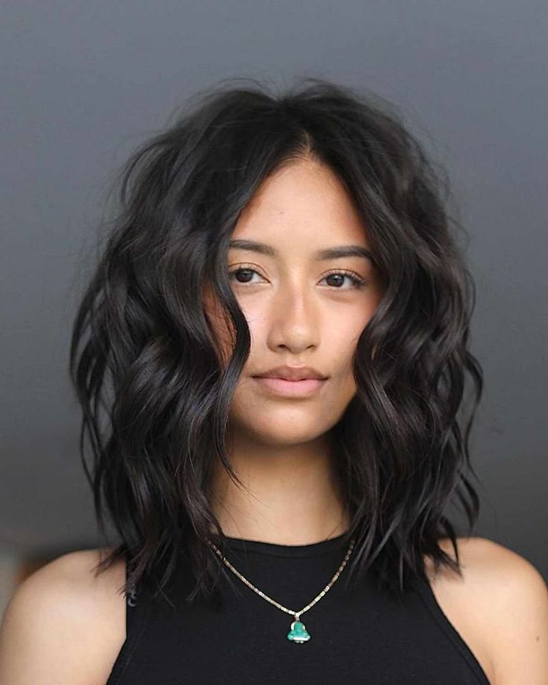 Classic Sleek Lob with a Centre Part lob haircut