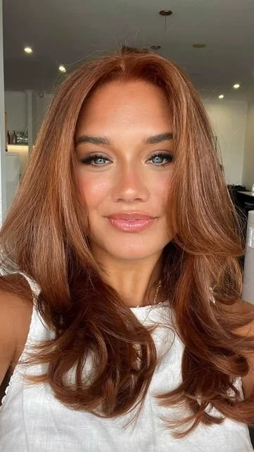 Bright copper hair with a fiery glow