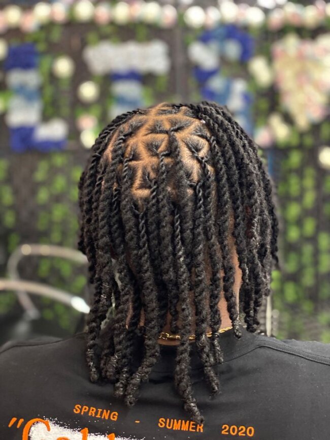Locs with curled ends for a graceful finish
