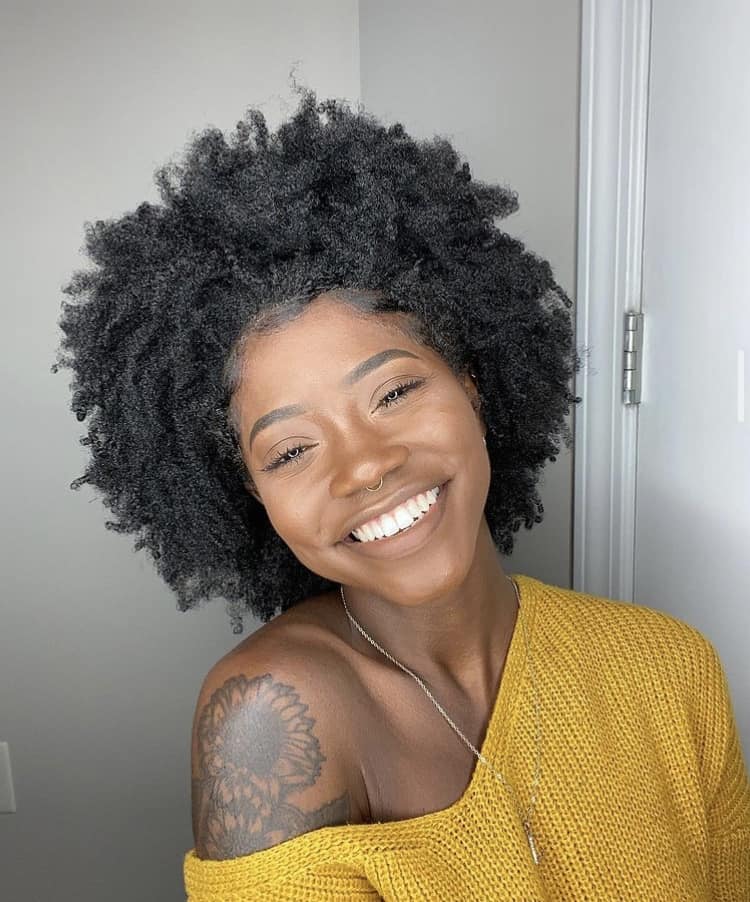 Everyday Styled Fro for Low-Effort Days 4c hair style