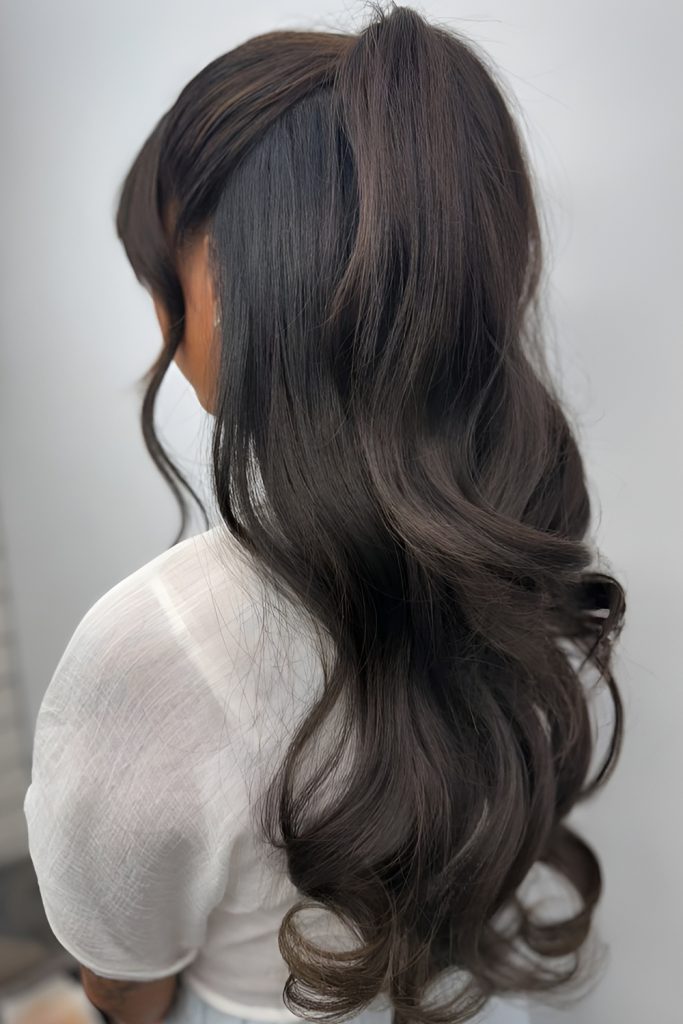 Half-up knot quick weave hairstyle