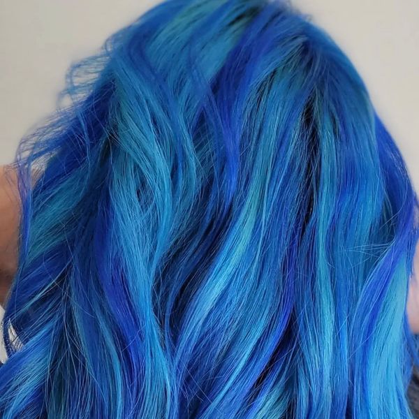 Vivid Sky Blue All Over hairstyle photo