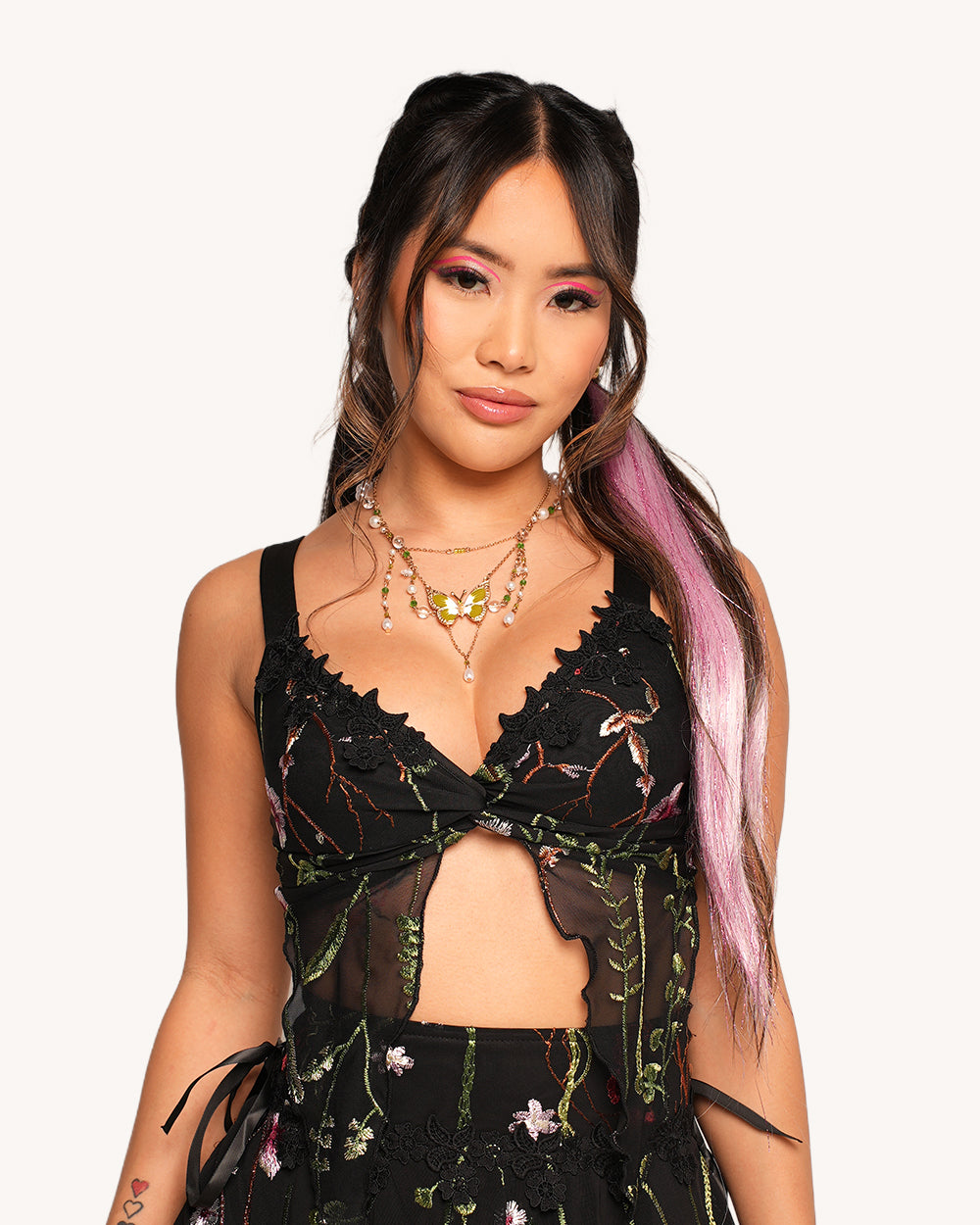 Lace Flower Fields Ruffle Top rave outfit