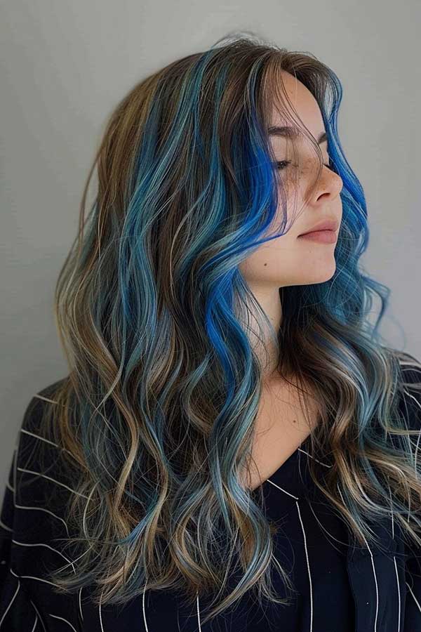 Denim Blue Highlights hairstyle photo