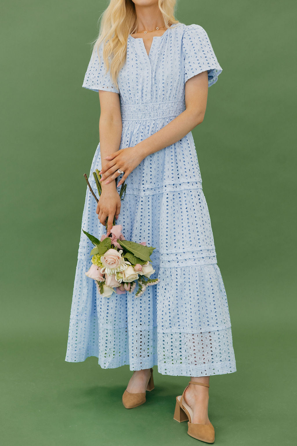 Textured Lace Dress with a Modest Neckline modest outfit