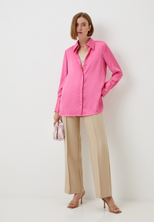 Satin Blouse with Soft-Toned Tailored Trousers professional outfit