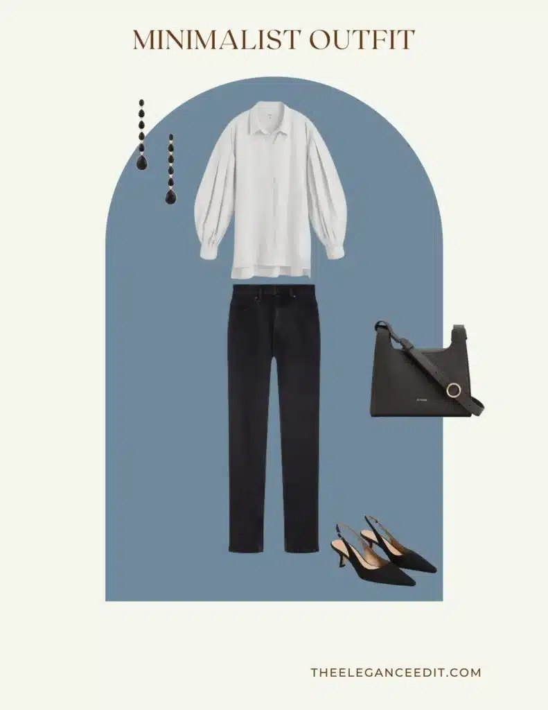 White Button-Down and Slingbacks for the Office capsule wardrobe outfit