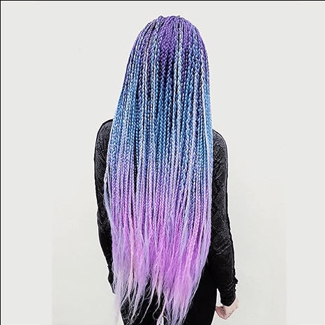Purple to blue ombre box braids