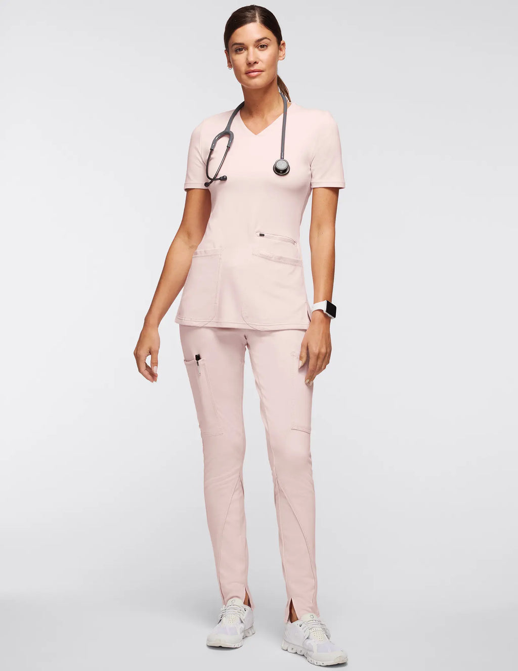Blushing Pink Cargo Scrub Pants scrubs outfit