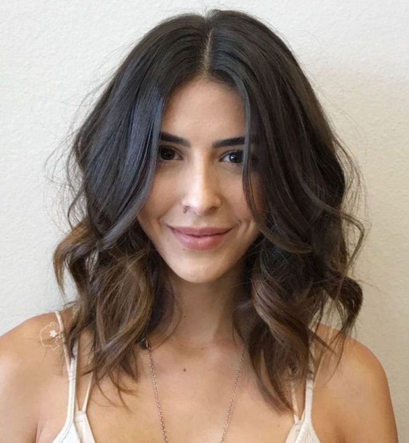 Pastel Lob with Soft Dreamy Colour lob haircut