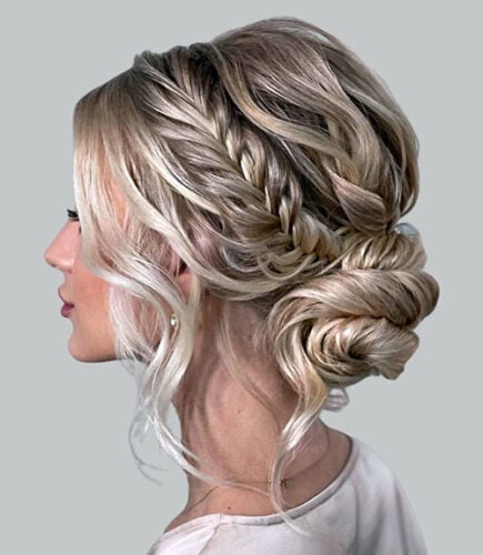 Prom hairstyle: elegant French twist updo
