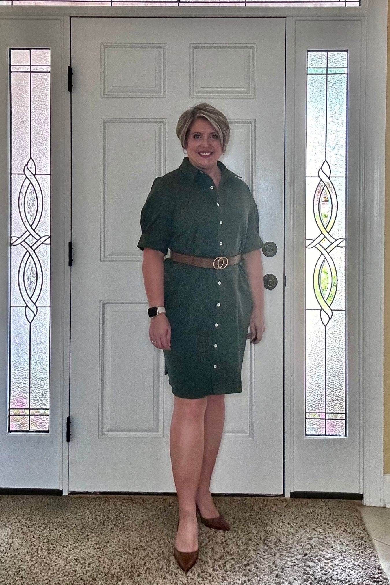 A Classic Shirtdress Dressed Up or Down teacher outfit