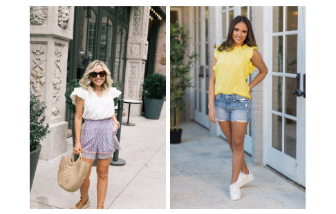 Casual summer shorts and breezy day dress styling