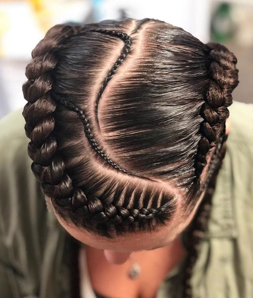 Two Goddess Braids With a Side Part side part braids hairstyle