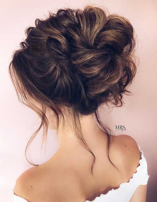 Prom hairstyle: high textured topknot