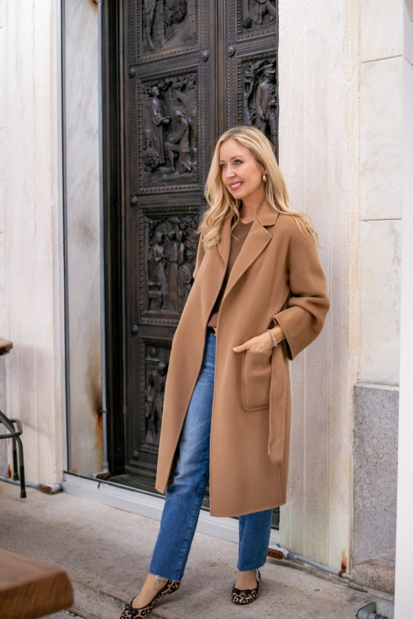 Cream Wool Coat Over a Soft Sweater winter outfit