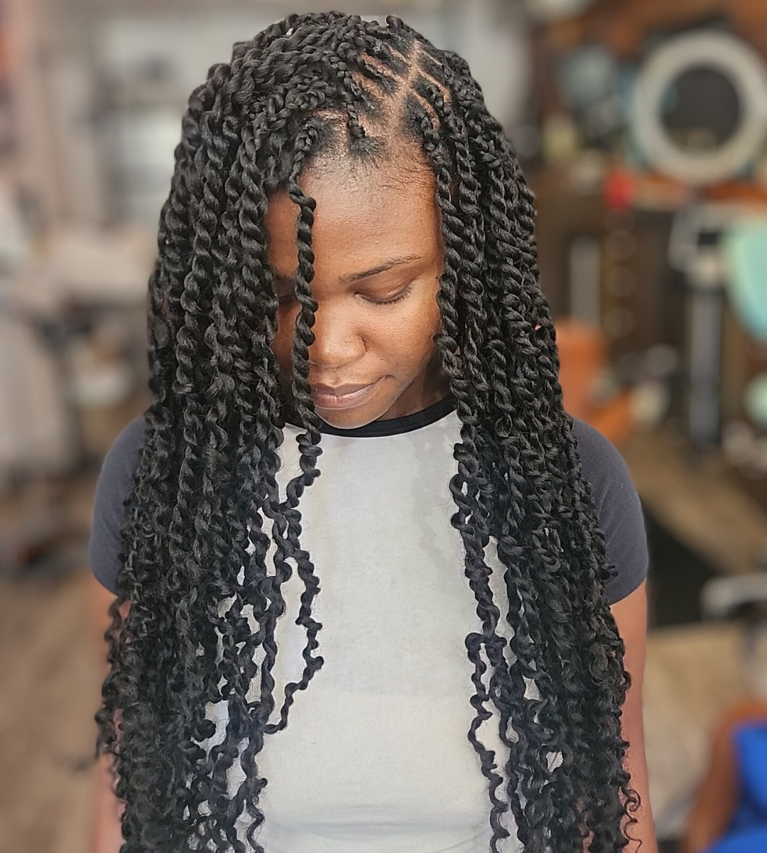 Feed-In Inspired Crochet Cornrow Front - crochet braid hairstyle