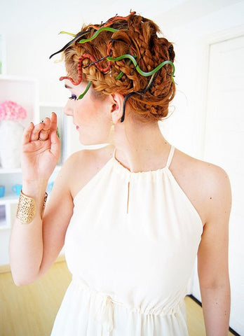 Medusa serpent crown curly hair costume