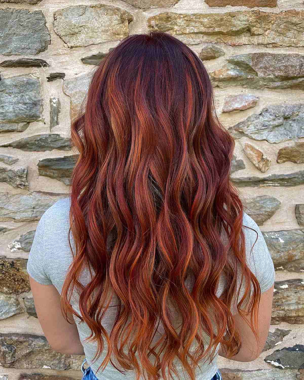 Apple cinnamon hair with copper and violet depth cinnamon hair idea