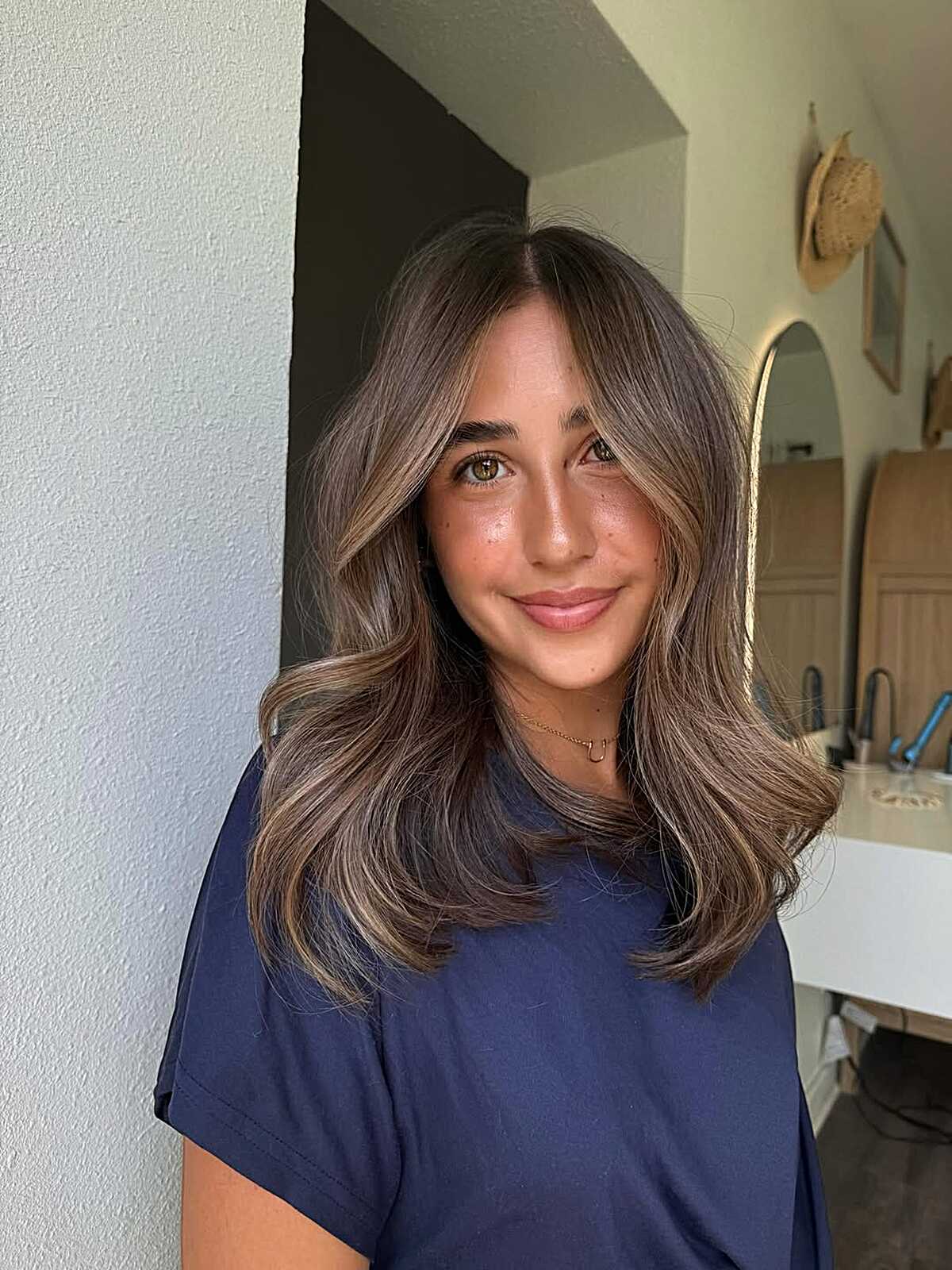 Ash Bronde Layers on a Soft Medium Cut hairstyle