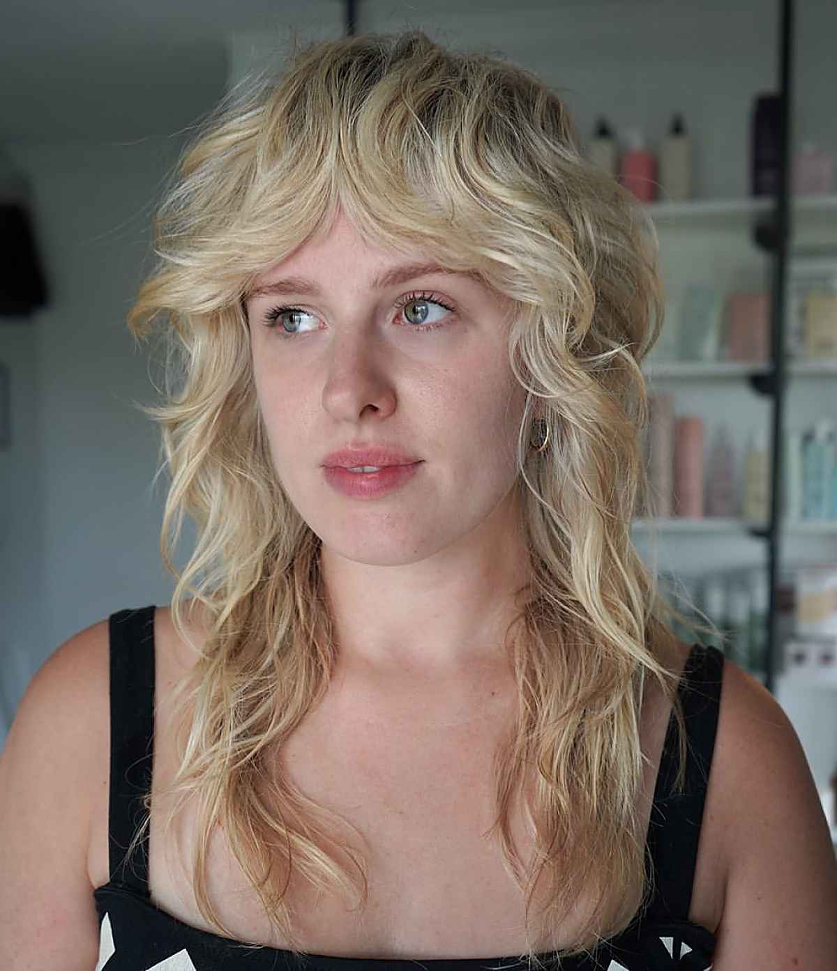 Beachy shag with salt-spray texture medium hair