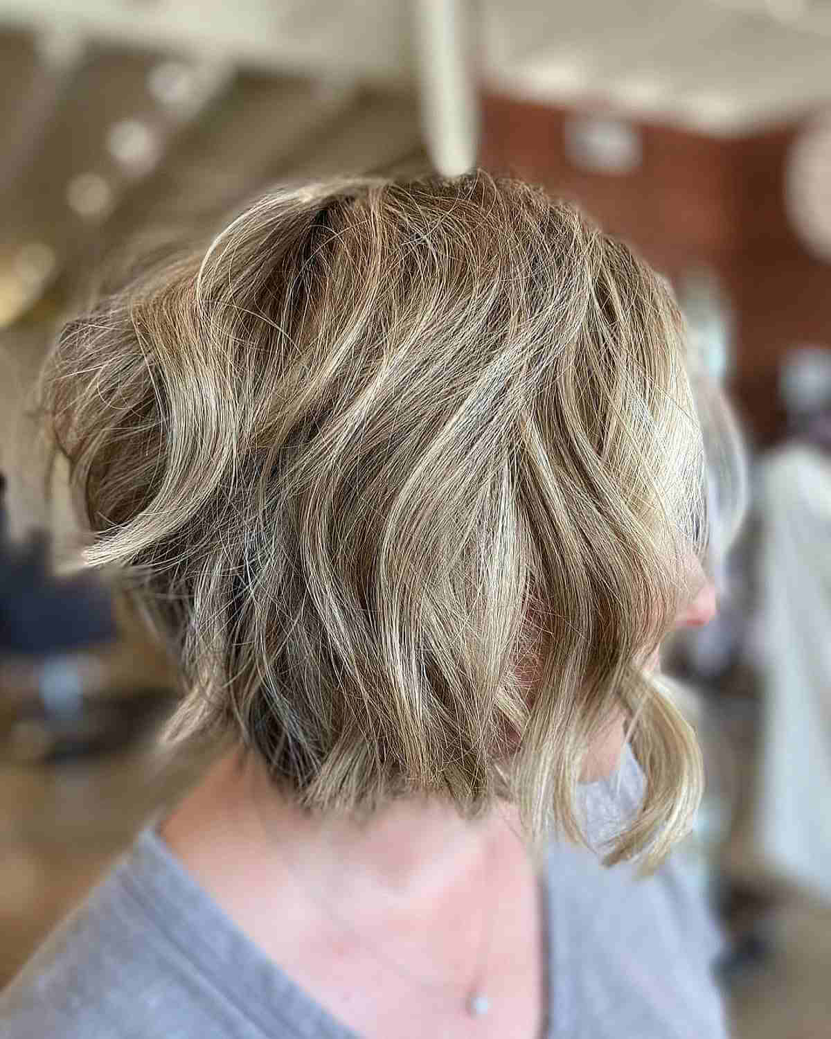 Short wavy bob with choppy layers bob haircut