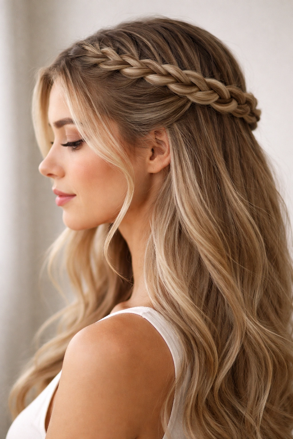 French braid crown hairstyle