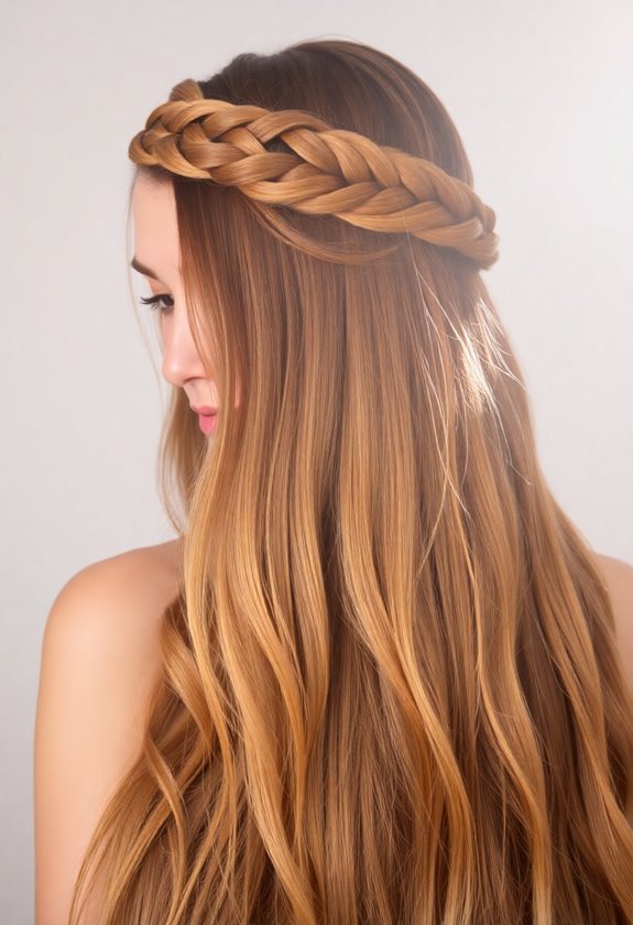 Braided Crown Headband pool hairstyle