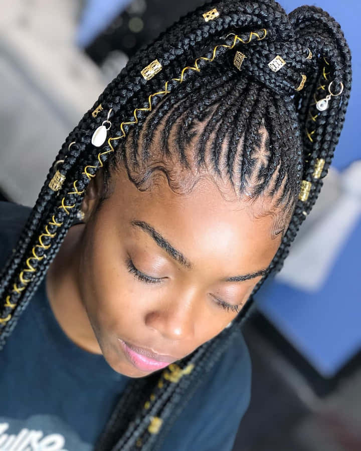 Feed-In Braids with Beads hairstyle inspiration photo