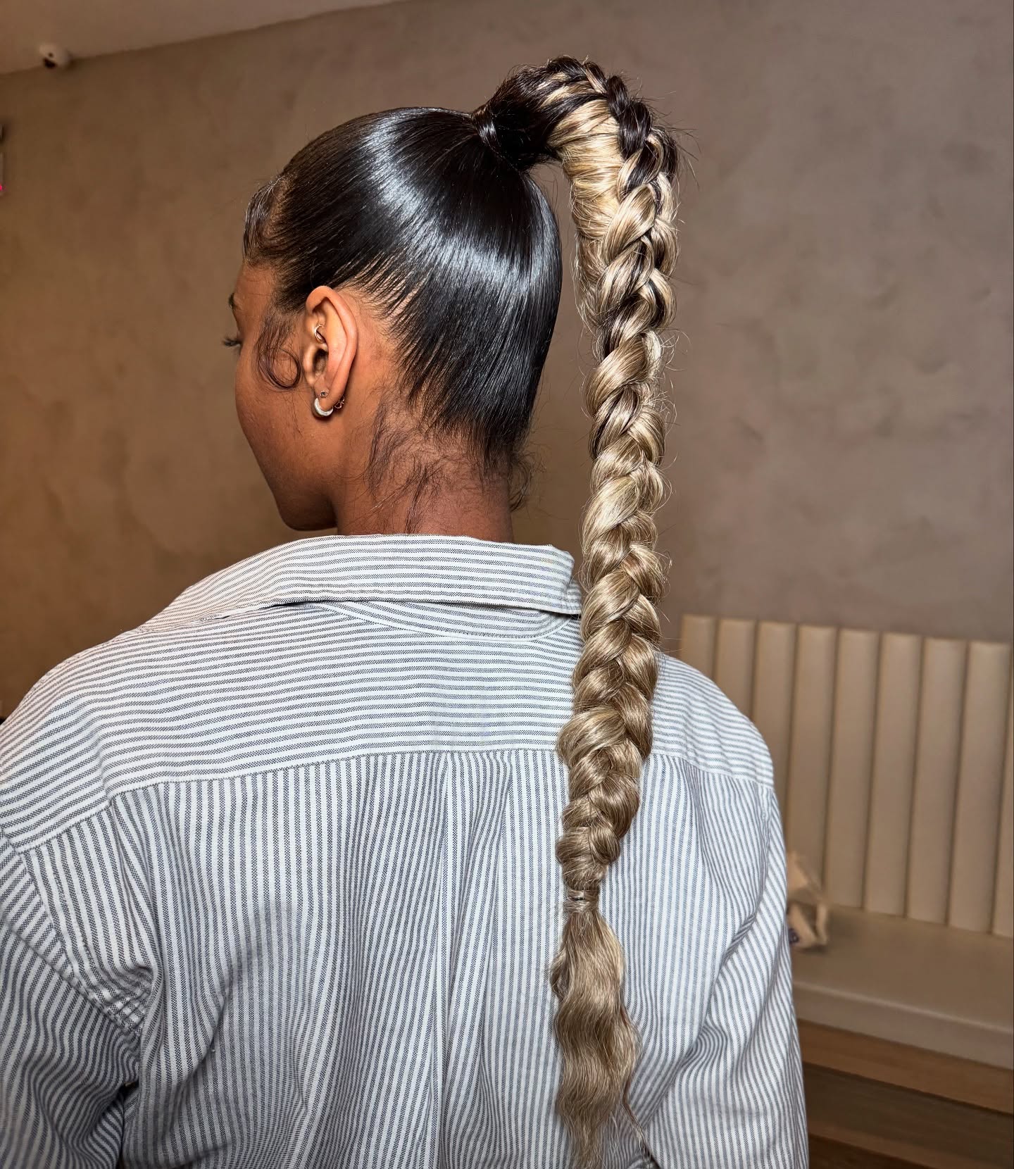 High Ponytail with a Braided Length hairstyle