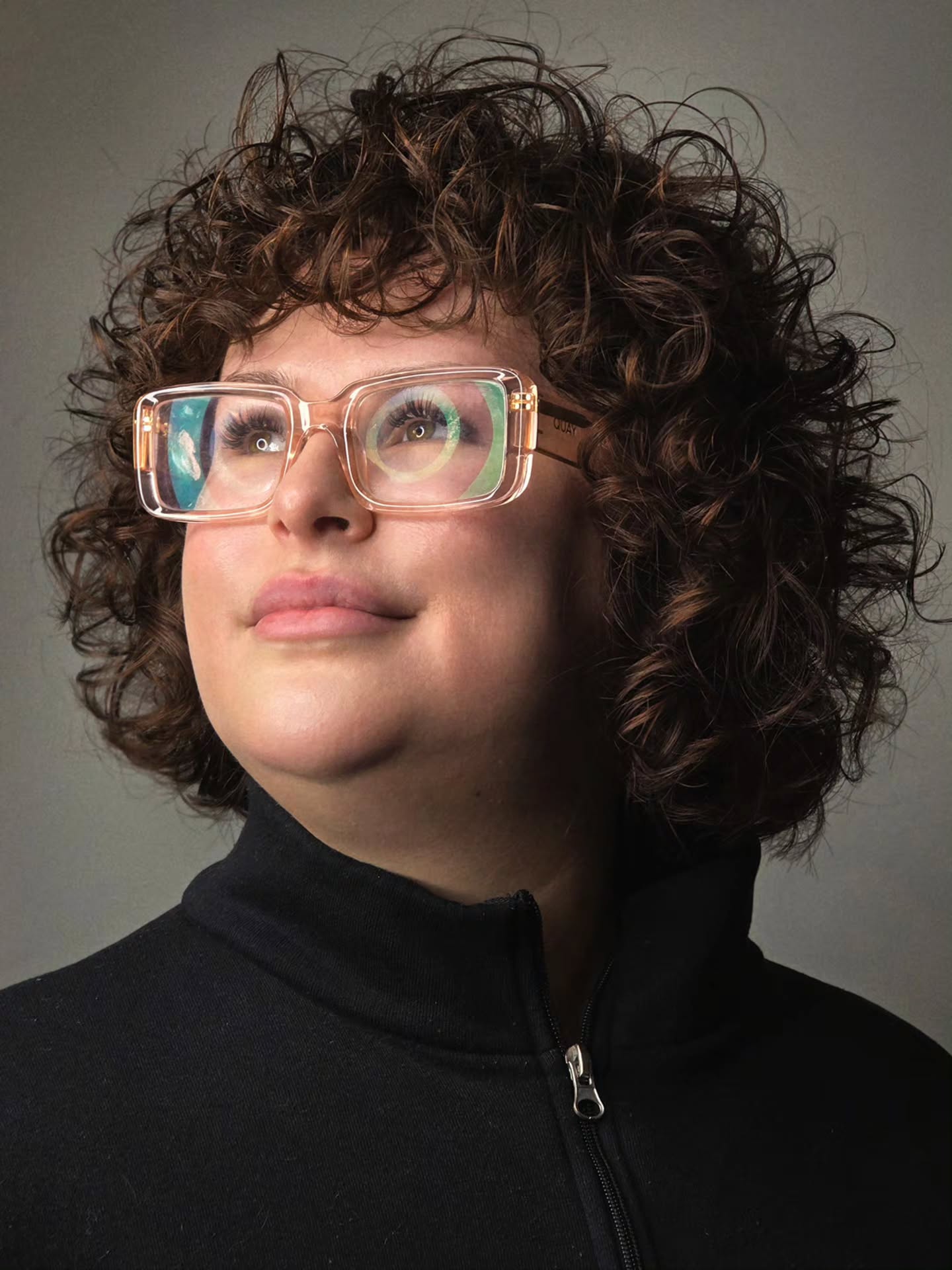 Mocha cinnamon spiral curly bob