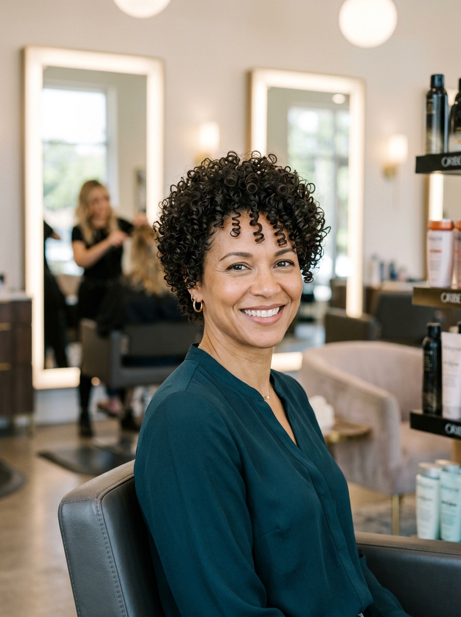 Short curly crop with defined tight ringlets